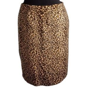 Vivienne Tam 6 Skirt Leopard Print Vegan Faux Fur Lined